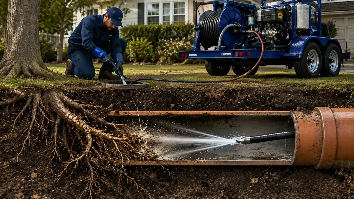 Tree Root Removal with Hydro Jetting in San Carlos